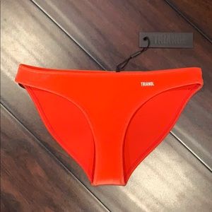 NWT - Triangl Coral Red Velvet/Neoprene Bikini Bot